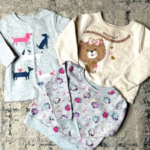 3 Matching Sets: Toddler Girl, 1 Long Sleeve Shirt and 2 Sweatshirts with Pants